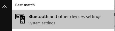 Bluetooth search on Windows 10